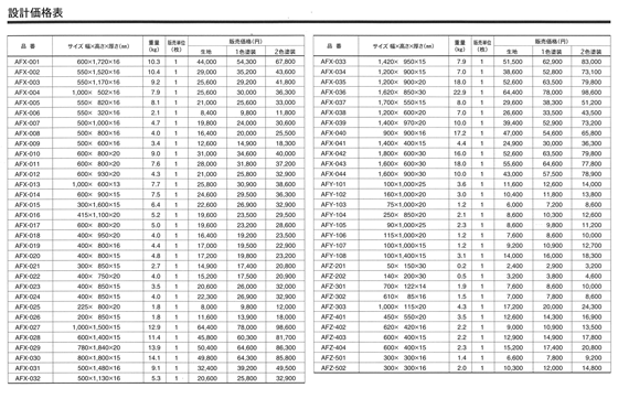 設計価格表